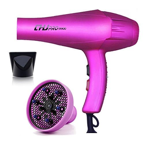 Professional Salon Grade 2100w Low Noise Ionic Ceramic Ac Infrared Heat Hair Dryer Plus Two Concentrator and One Diffuser pink Color