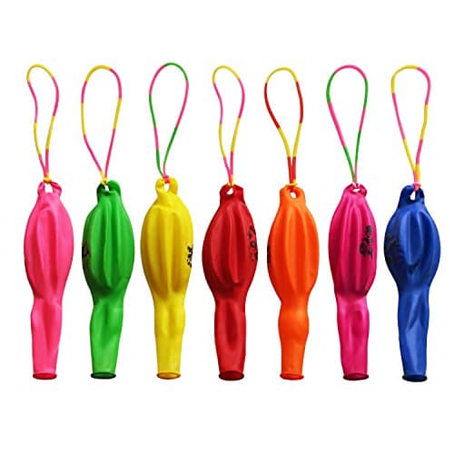 Autumn Love Multi-Coloured Large Punch Balloons with Rainbow Elastic Bouncy for Party Bag Fillers Decoration Pack of 50