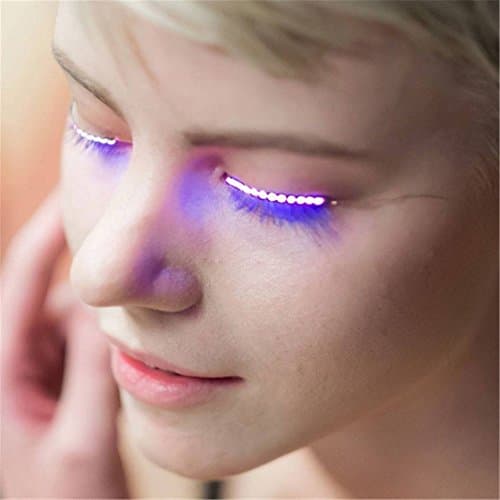 TTrees 2017 ALL new Fashion 1 Pair LED False Eyelashes Light Up Fake Eyelash Shining Eyeliner Waterproof Eyelid Tape for Fashion Saloon Pub Club Bar Party Nightclub