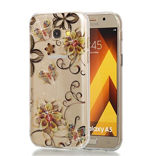 Samsung Galaxy A5 2017 Case, Slim Luxury Bling Glitter Sparkle Shiny Design Shockproof Transparent Clear Soft Silicone TPU Cover for Samsung Galaxy A5 2017