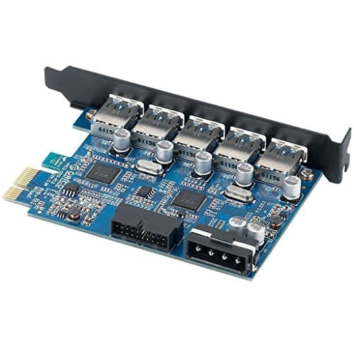 ORICO USB 3.0 PCI Expansion Card Adapter with 5 Rear USB3.0 Port Hub and Internal USB3.0 19PIN Connector with VL805 and VL812 Controller for Windows Vista PC Laptop (PVU3-5O2I)