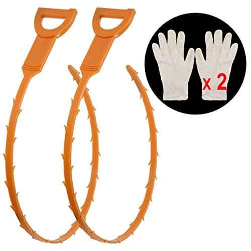 Drain Cleaner 2 Pack+2 pay gloves 20 Inches Drain Cleaner Snakes Hair Clog Remover Hair Hair Drain Cleaning Tool Cleaning Accessories
