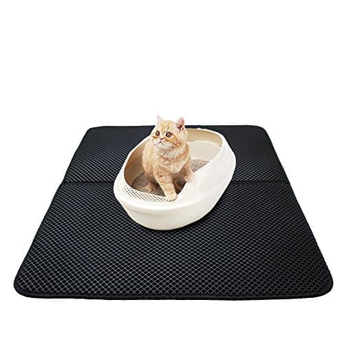 Cat Litter Mat, Foldable Waterproof Double-Layer Honeycomb Cat Feeding Mat, Litter-Trapping, Water-Proof, Non-Toxic Soft, Light EVA Foam Rubber,Easy Clean Hole Mat (S)