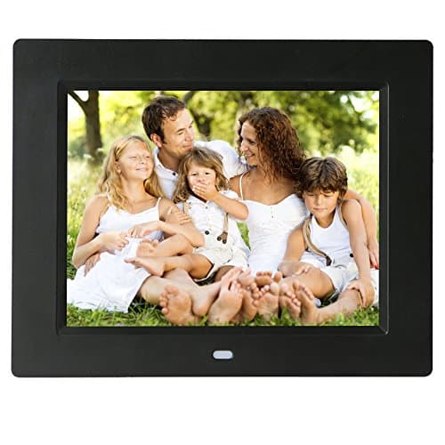 Digital Photo Frame, Full HD 8 Inch Ultra-thin Digital Album with Motion Sensor, IPS 1024 * 768, Photo, Music &amp; Video, HongLanAo Electronic Picture Frame (Black)