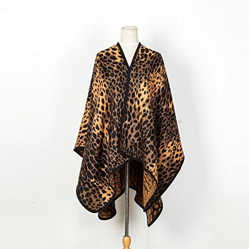 SALY Women's Retro Leopard Print Cashmere Scarf