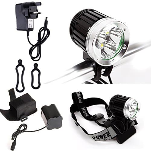 USUN 3800Lm Cycling Light, 3x CREE XML T6 LED Bicycle Bike Light Outdoor Cycling Headlight Battery Operated Headlamp