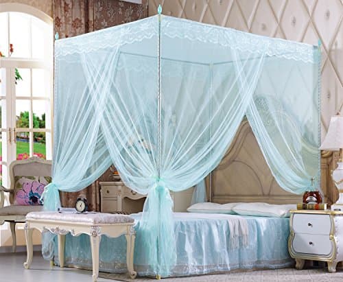 DexterityKing mosquito net Three-door nets Mosquito nets Stainless steel Palace top landing princess, pink, 1.8m*2m bed 16mm stainless steel pipe