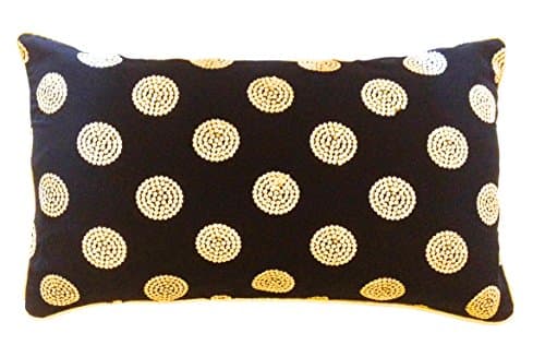 The Indian Promenade TIP Black with Sequins Work Cushion Cover(Long)