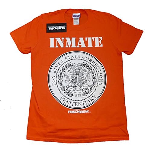 Prison break OFFICIAL Orange Jumpsuit Fox River Inmate Link T-Bag Upto 2XL - Small