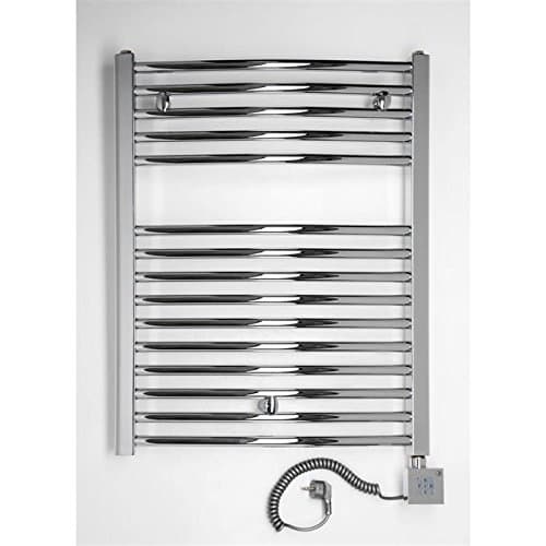 Electric bathroom heater, chrome, bent, available in different sizes, Towel rail, Towel dryers - 775h x 500b