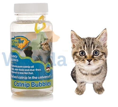 COSMIC CATNIP BOUNCY BUBBLE MIXTURE INTERACTIVE CAT KITTEN CHASE TOY 147ML 11609