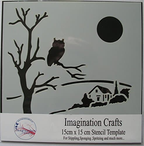 Imagination Crafts MASK Stencil template 6" x 6" (15cm) DAWN TILL DUSK owl