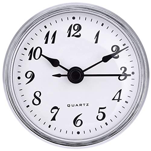 2.8 Inch/ 70 mm Quartz Clock Insert, Gold Trim, Arabic Numeral, Quartz Movement (Silver Trim)