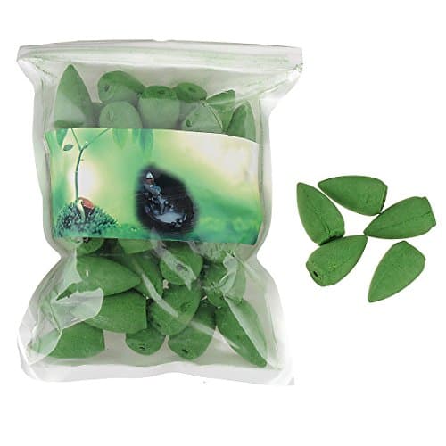 45PCs/Bag Backflow Incense Sticks Fit for Backflow Incense Burner Holder, Tibetan Incense Backflow Incense Cones Flower Scent Incense Sticks (Green Tea Scent)