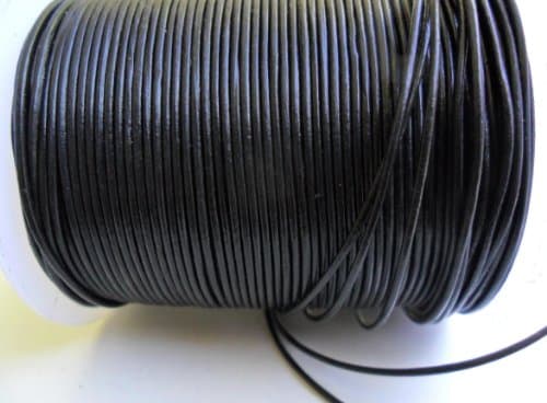Auroris10m Leather Cord Round - Ø 1 mm - Black