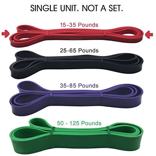JamHooDirect Pull-up Band - Extra Durable and Top Rated Assisted Resistance &amp; Stretch Band - Perfect Equipment for Powerlifting, CrossFit, Physical Therapy - Fit both Men and Women (Red 15 to 35 lbs)