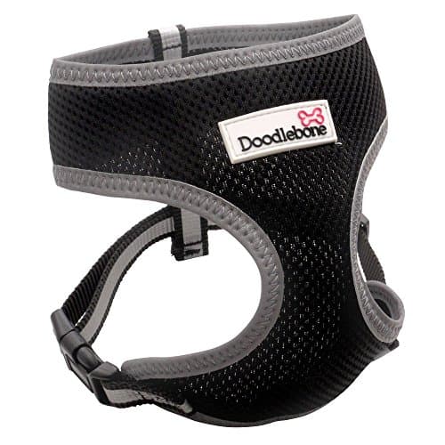 Doodlebone Reflective Air Mesh Padded Dog Harness (Large) (Black)
