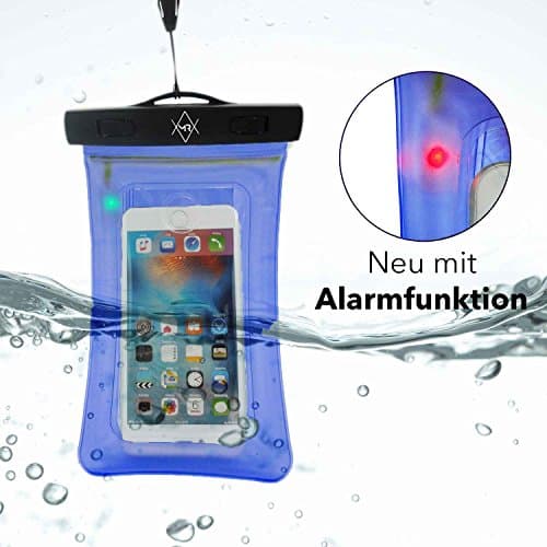 Mr Goods World First with Internal Sounder Turn Your Mobile Phone into a Underwater Camera Waterproof Mobile Phone Case – Protect Your Valuables Waterproof Underwater Case – Mobile Phone Bag Waterproof for Holiday &amp; Beach, Blue