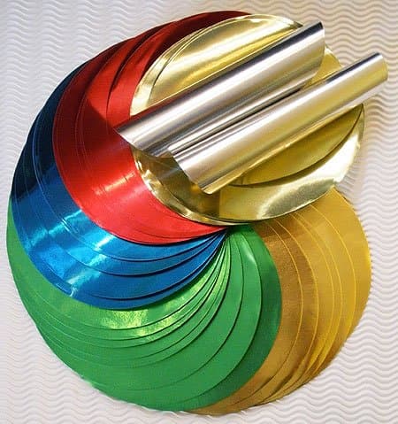 Aluminium Foil Folding Sheets Round Diameter 15 cm 50 Sheets Assorted Colours