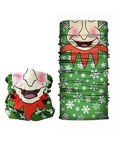 XMAS ELF MASK DESIGN - SKI FACE MASK, NECK WARMER, HEAD SCARF Multifunctional scarf/snood - ONE SIZE for MEN, WOMEN & CHILDREN - Skiing, Cycling