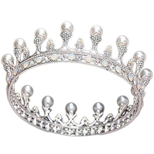 GWQ Bride Wedding Crown Pearl Flash Drilling Crown Whole Circle Headband Holy Communion Headdress Studio Hair Accessories