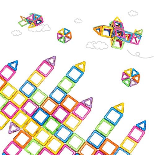 Amaza Mini Magnetic Blocks 88PCS Magnetic 3D Building Blocks Construction Stacking Kits Educational Kids Magnetic Set Toys (Multicoloured)