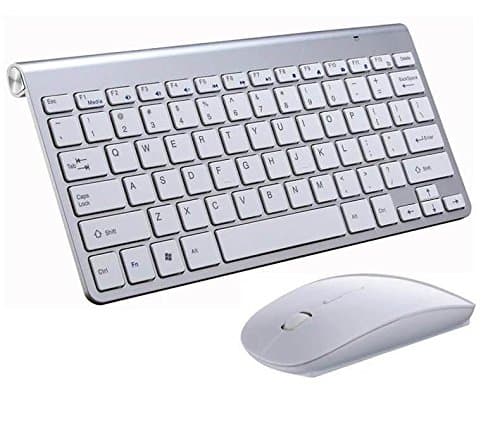 Pikeman Low-noise Ultra-thin mini keyboard suit 2.4 G wireless keyboard and Mouse Combo Set — Keyboard and Mouse Included, 2.4GHz Dropout-Free Connection, Long Battery Life (Silver)