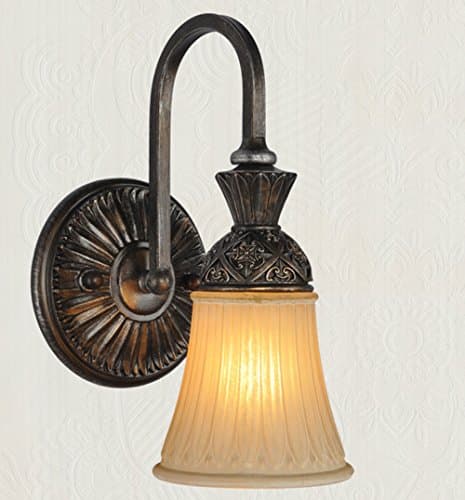 HJHY® Mirror front lights, American style Iron Before the mirror wall lamp bathroom Carding table Entrance Aisle lights bedroom Bedside lamp European style Retro lights Waterproof, anti-fog