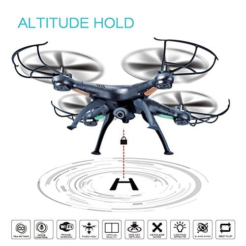 LAMASTON Drone with 720P HD Camera & Bonus Battery RC Helicopter Support Altitude Hold One Button Take Off Headless 3D Flips Quadcopter, 4C 6axis FPV RTF wifi Wireless quad Airplane Remote Controlled