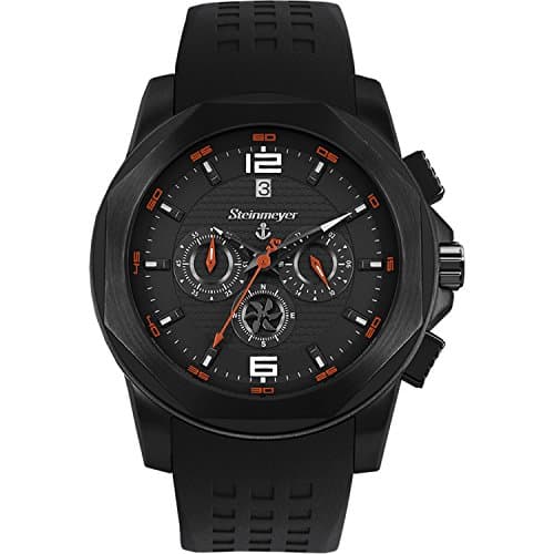 STEINMEYER MEN'S YACHTING 44MM POLYURETHANE BAND QUARTZ WATCH S 032.73.29