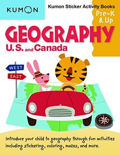 Geography: U. S. And Canada Sticker Activity Book (Kumon Sticker Activity Books, Pre-K & Up)