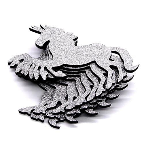 XHDZ 3D Wall Sticker Unicorn Shape PVC Foam board Material DIY Background Mural , Silver