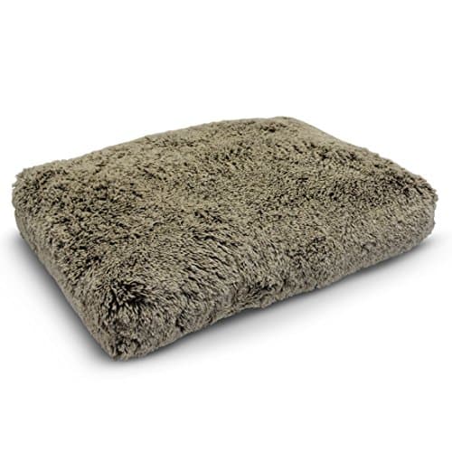 PUP IQ Luxe Pup Coco Chenille Pillow Dog Bed, Large Size, Machine Washable, Made in the USA, Premium AdaptaLoft Support