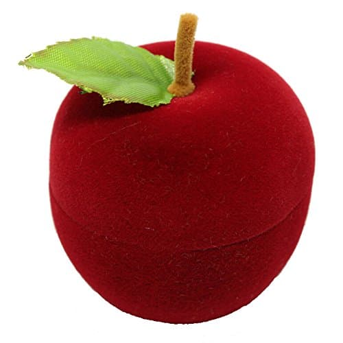 Cute Apple Shaped Case Ring Box Jewelry Holder