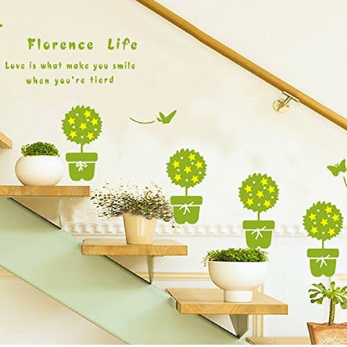 HCCY Wall Paper creative bedroom posters and cozy small fresh water line wall corner kicks wall paper self-adhesive decorative plants quarters sticker, Cactus