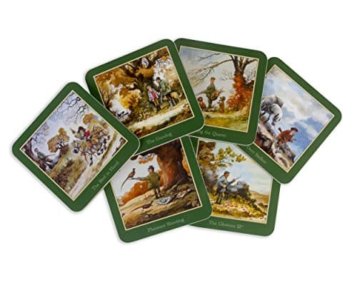 6 Thelwell Shooting Coasters. From his iconic sporting prints. British made.