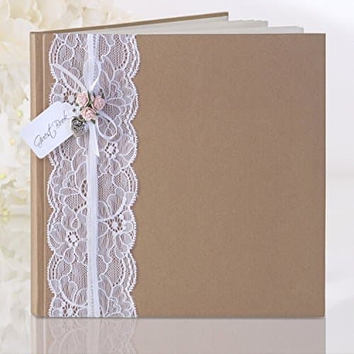 Shabby Chic - Rustic Wedding Guest Book with Lace