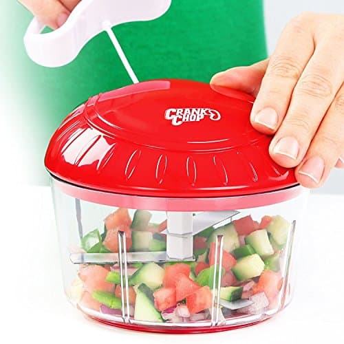 Manual Food Chopper, Compact and Powerful Hand Held Vegetable Chopper/Mincer/Blender to Chop Fruits/Vegetables/Nuts/Herbs/Onions/Garlics for Salsa/Salad/Pesto/Coleslaw/Puree