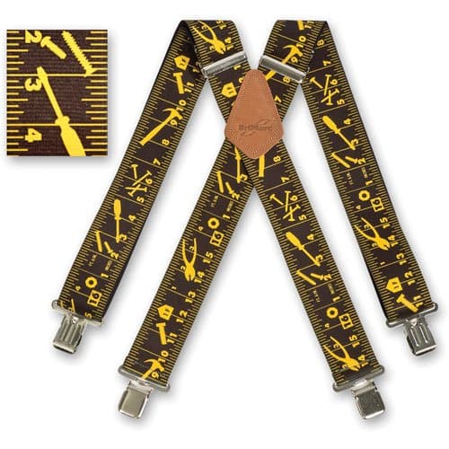 brimarcOnesize Work Braces - Black Tape Measure 2"/50mm