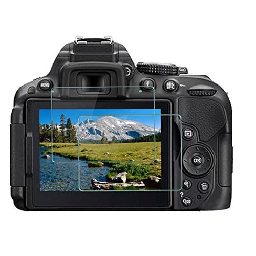 Ktele Tempered Toughened Optical Glass Camera Screen Protector For Nikon D5300/D5500/D5600 Digital SLR camera Anti-scratch Anti-burst Super Light Transmittance Digital Picture Frame 2X Sheets Screen Protector Foils