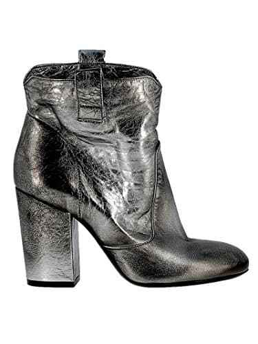 Elena Iachi Women's A3642 Silver Leather Ankle Boots