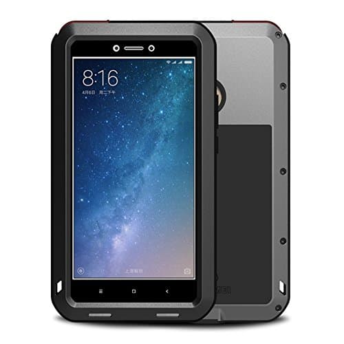 Xiaomi Mi Max 2 Waterproof Case, HICASER Shockproof Snowproof Dustproof Durable Aluminum Metal Gorilla Heavy Duty Full-body Protection Case Cover for Xiaomi Mi Max 2 Black
