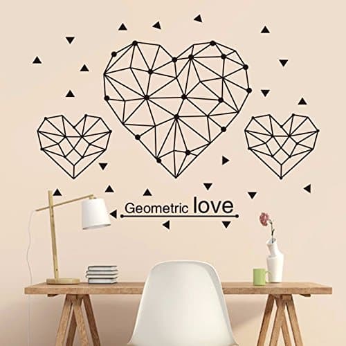 You can remove and attach to the wall creative home decor Wall geometry love wall background picture ,60*45CM sticker