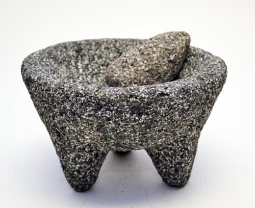 Molcajete, Mortar &amp; Pestle, Basalt Volcanic Rock-7.75d X 5 3/8h by Laredo Import