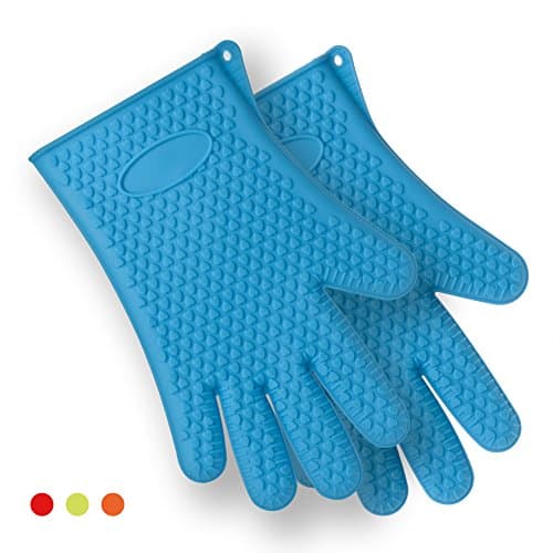 FOXAS® Silicone Heat-Resistant BBQ Gloves Ovan Mitts (Blue)