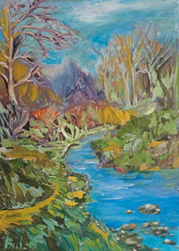 Stream Original oil painting, 19.7"x27.6", Canvas panel, Without frame.