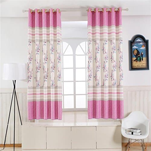 KKLL Curtains Polyester Polka dot Line Dandelion Printing Fabric Thickened Drape Noise Reducting Pleat Window Drapes Living Room Bedroom Bay Bedroom Short curtain (2 panels) , 3 , A