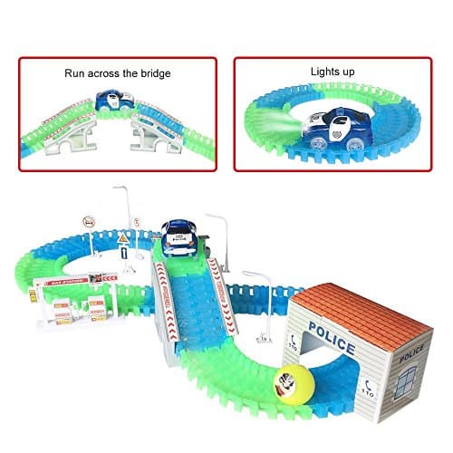 Car Track Set Glowing Flexible Track LED Light Car Racing Toy for Kids Children