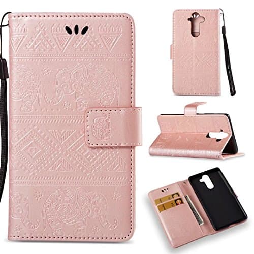 COWX Flip Wallet PU Leather Case Cover for Nokia 8 Sirocco Bag Elephant Nokia 8 Sirocco (Rose Gold)