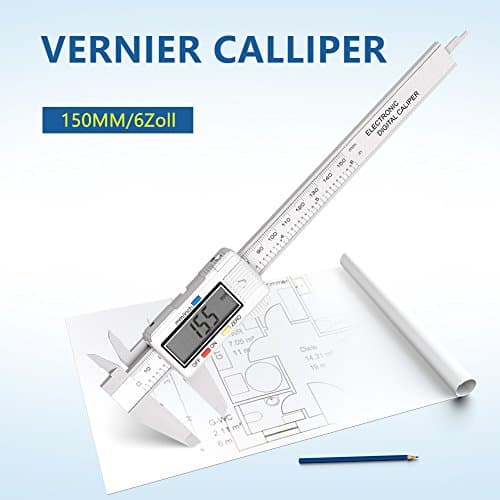 Digital Caliper, 150mm 0-6" Electronic Vernier Caliper with Extra Larger LCD Screen, Millimeter/Inch Conversion
